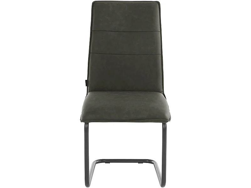 Mitzi | Lot de 2 chaises de salle à manger rembourrées en PU anthracite