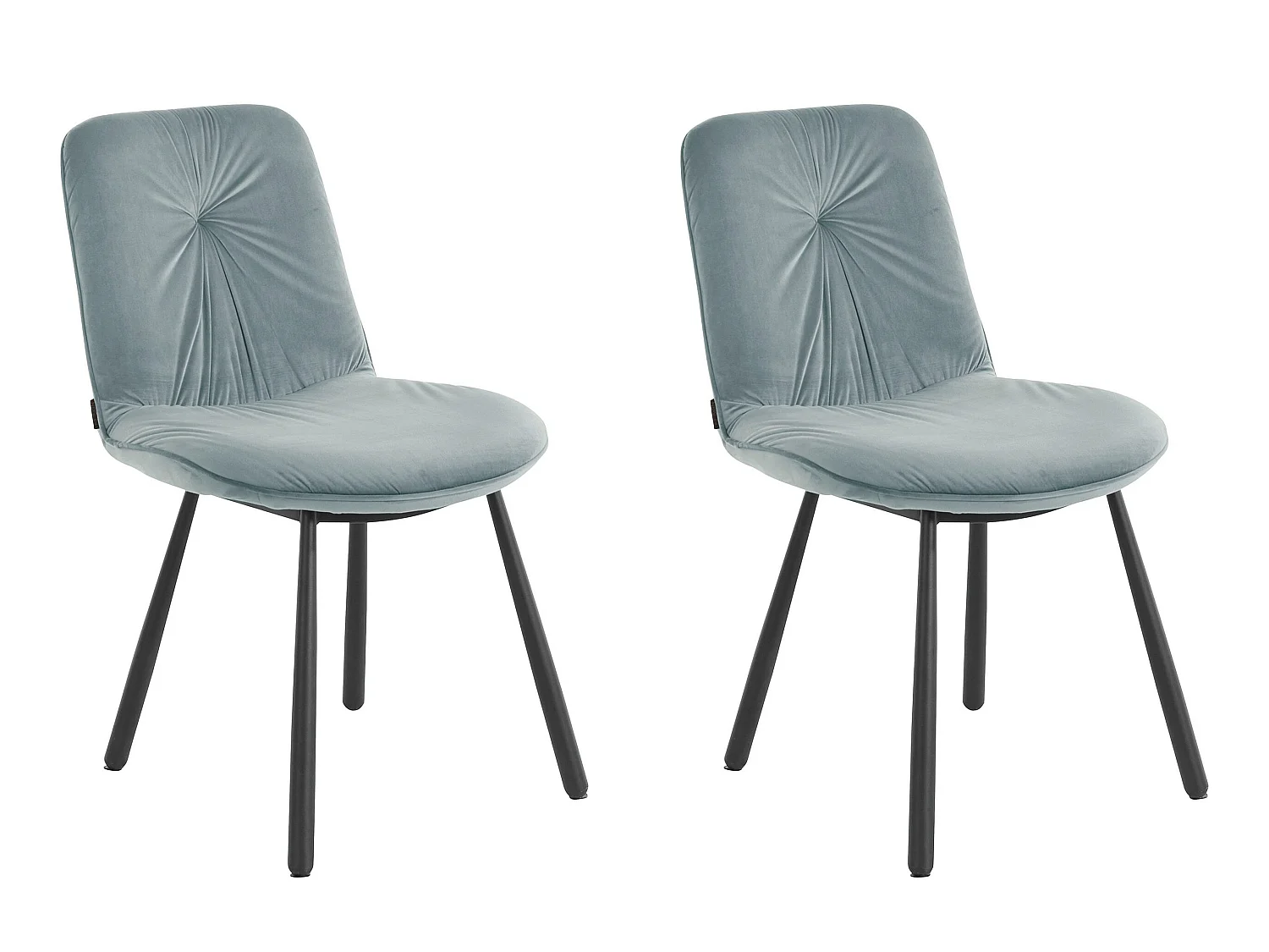 Meryl | Lot de 2 chaises de salle à manger rembourrées en velours gris