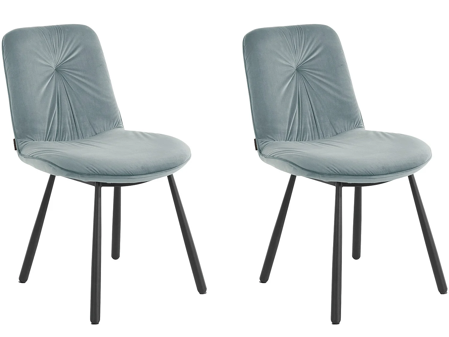 Meryl | Lot de 2 chaises de salle à manger rembourrées en velours gris