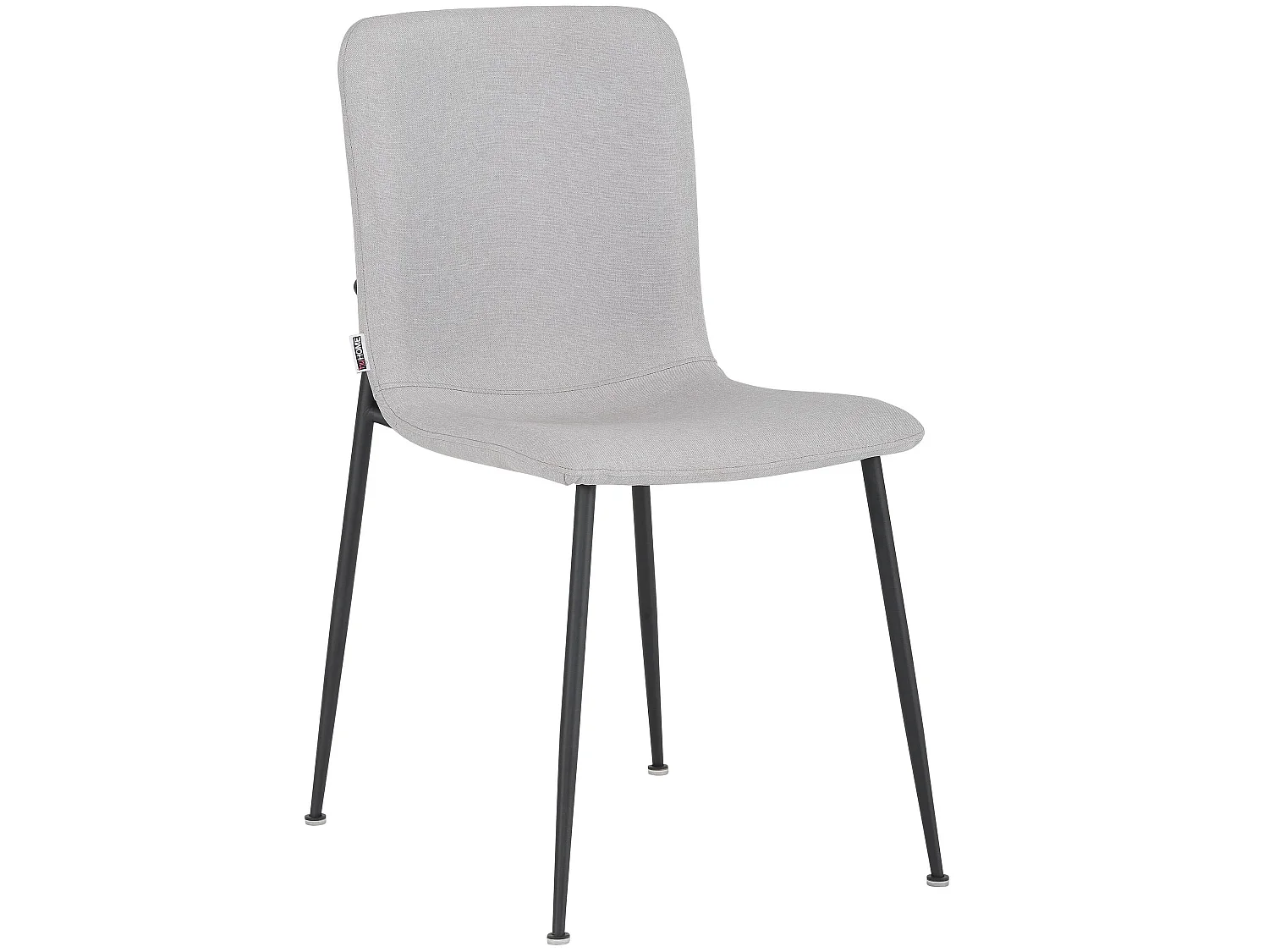 Set di 2 sedie da pranzo imbottite in tessuto grigio chiaro