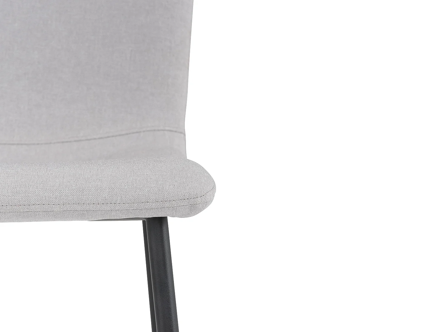 Faye | Lot de 2 chaises de salle à manger rembourrées en tissu gris clair