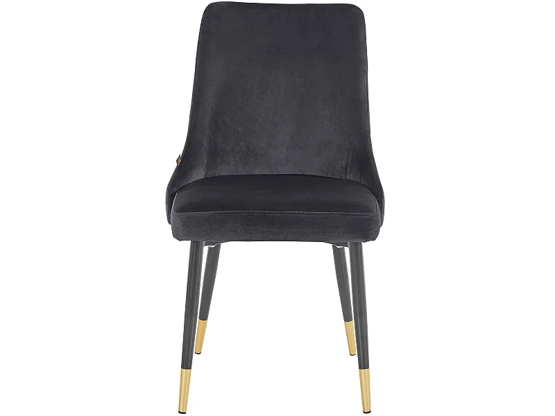 Iris | Lot de 2 chaises de salle à manger rembourrées en velours gris