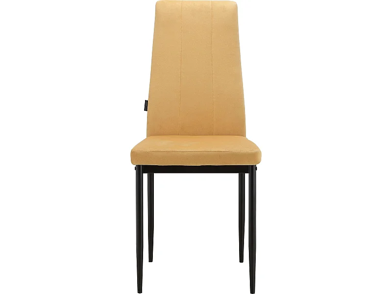 Set di 2 sedie da pranzo imbottite in velluto senape
