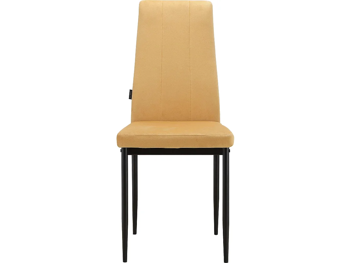 Kelly | Lot de 2 chaises de salle à manger rembourrées en velours moutarde