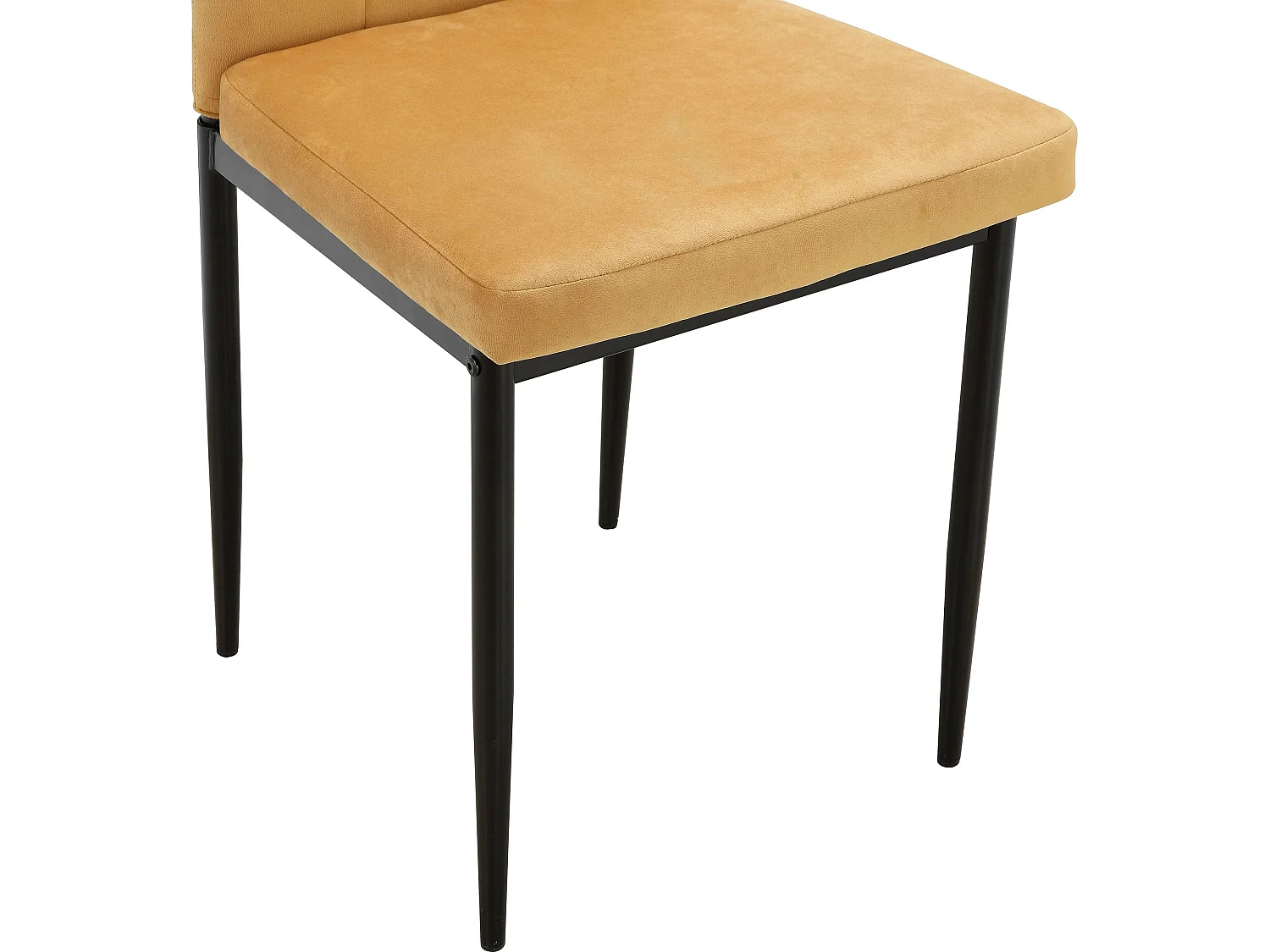 Kelly | Lot de 2 chaises de salle à manger rembourrées en velours moutarde