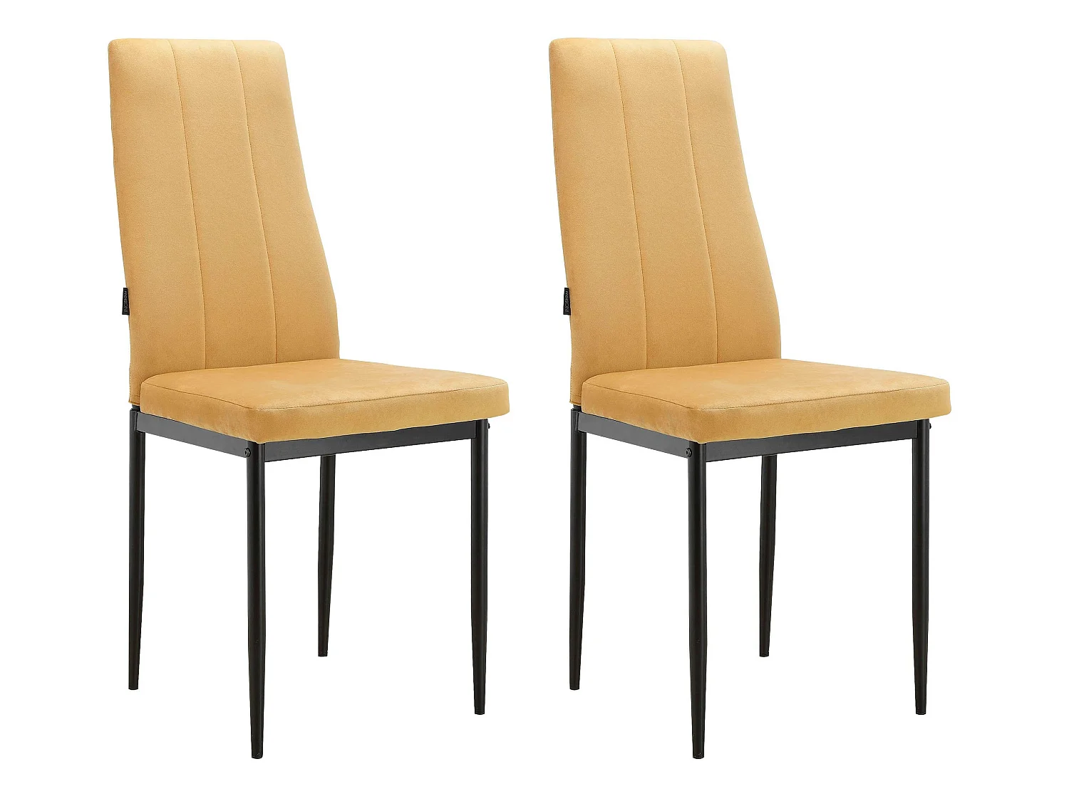 Kelly | Lot de 2 chaises de salle à manger rembourrées en velours moutarde