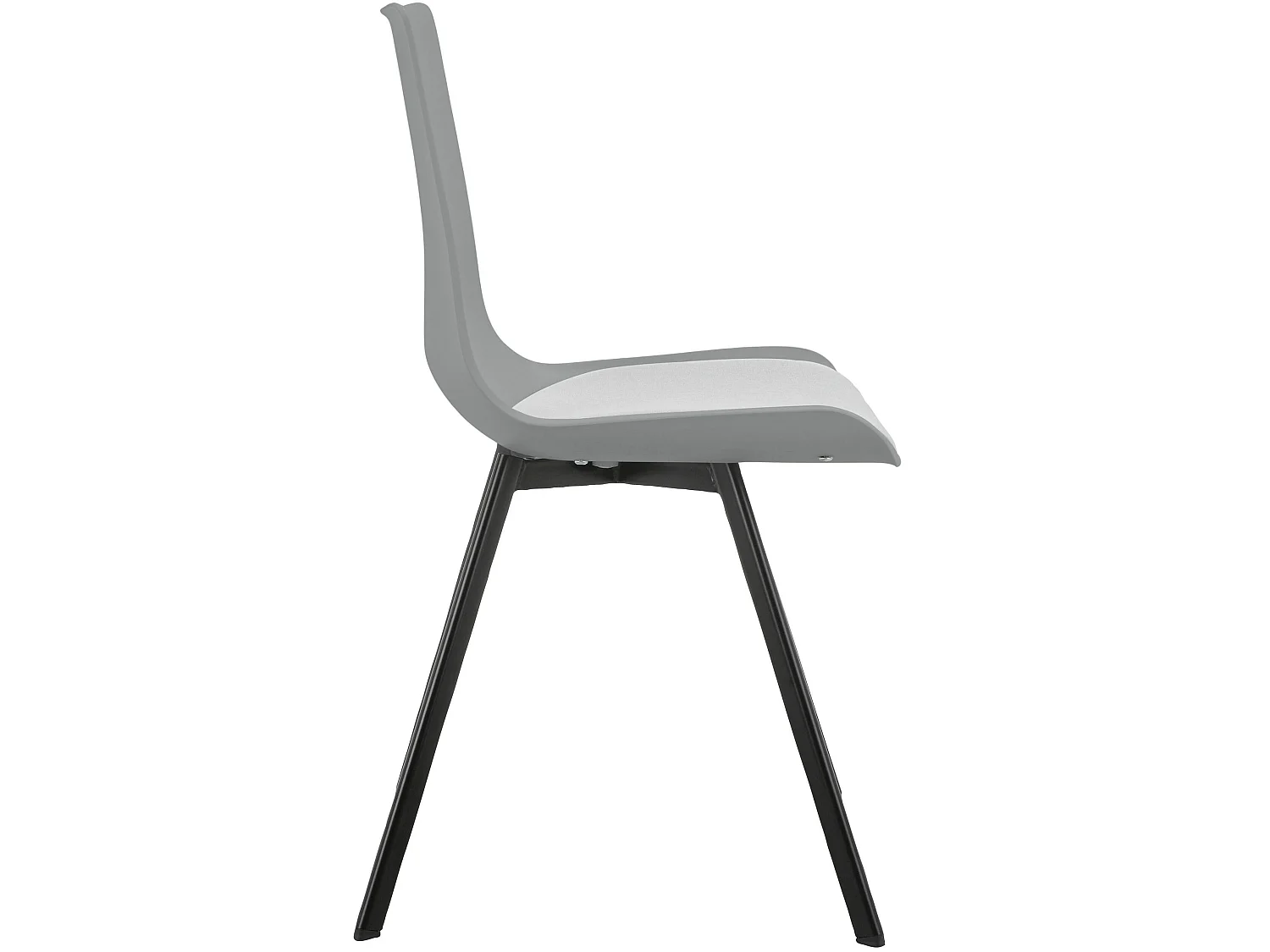 Lucky | Lot de 2 chaises de salle à manger en plastique gris