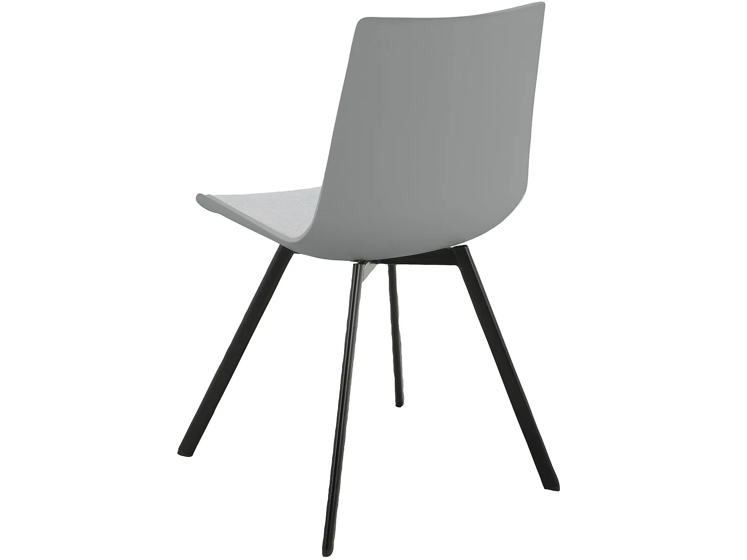 Lucky | Lot de 2 chaises de salle à manger en plastique gris