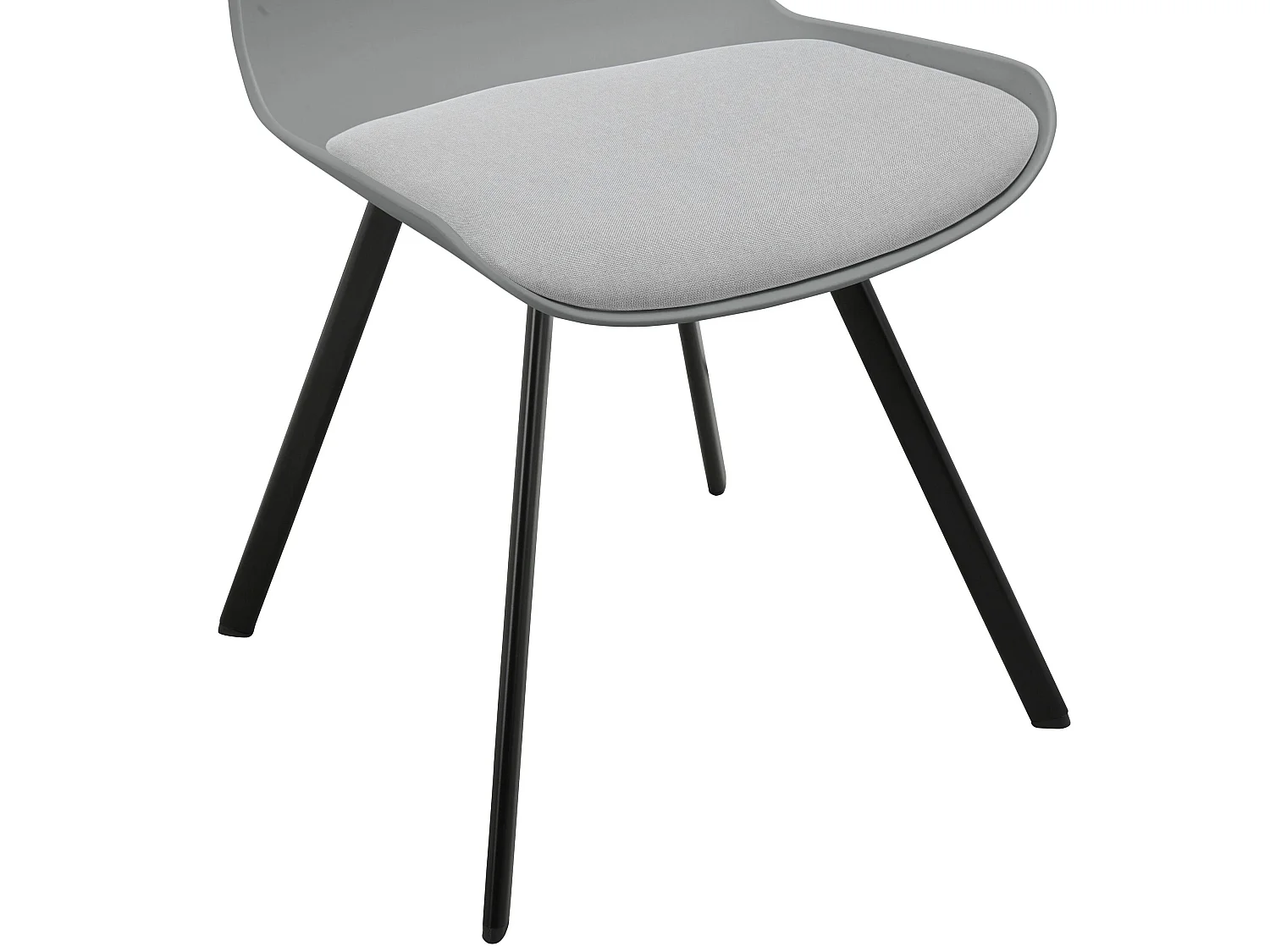 Lucky | Lot de 2 chaises de salle à manger en plastique gris