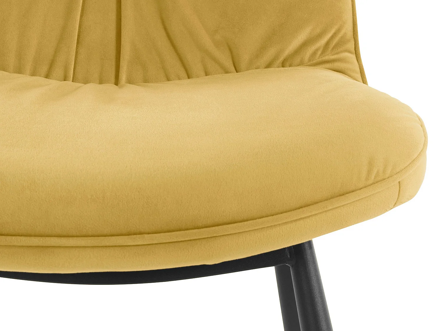 Set di 2 sedie da pranzo imbottite in velluto giallo