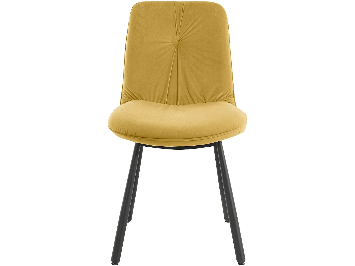 Meryl | Lot de 2 chaises de salle à manger rembourrées en velours jaune