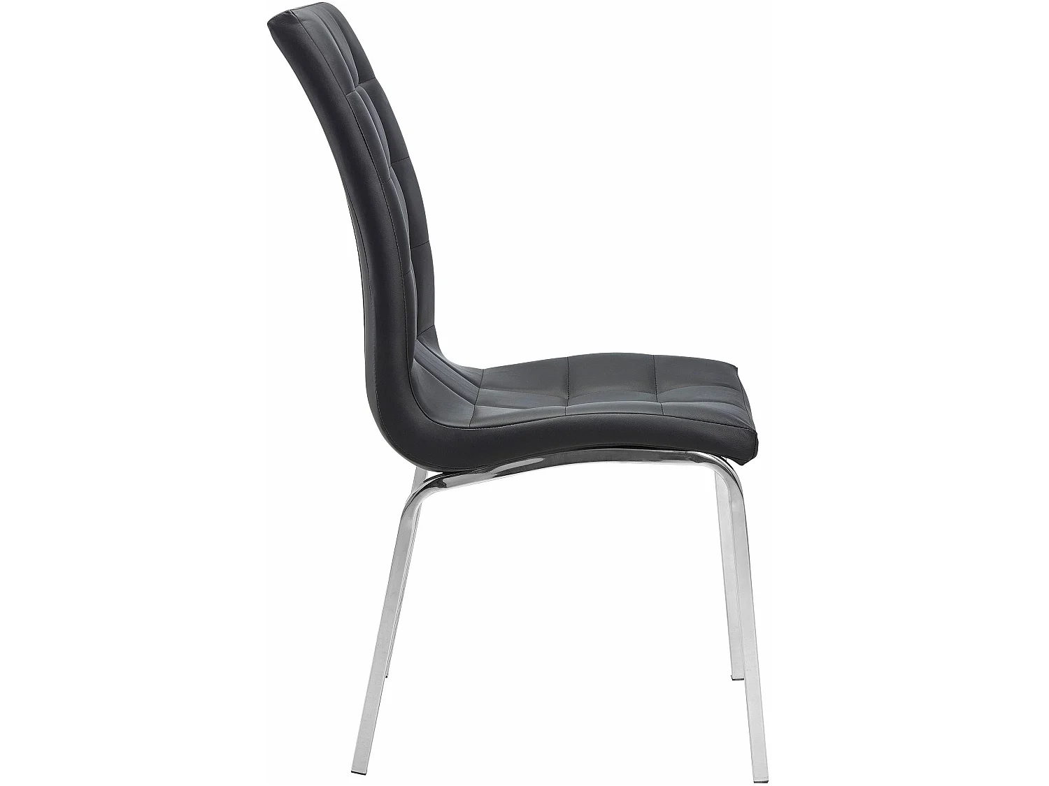 Lila | Lot de 2 chaises de salle à manger rembourrées en PU noir