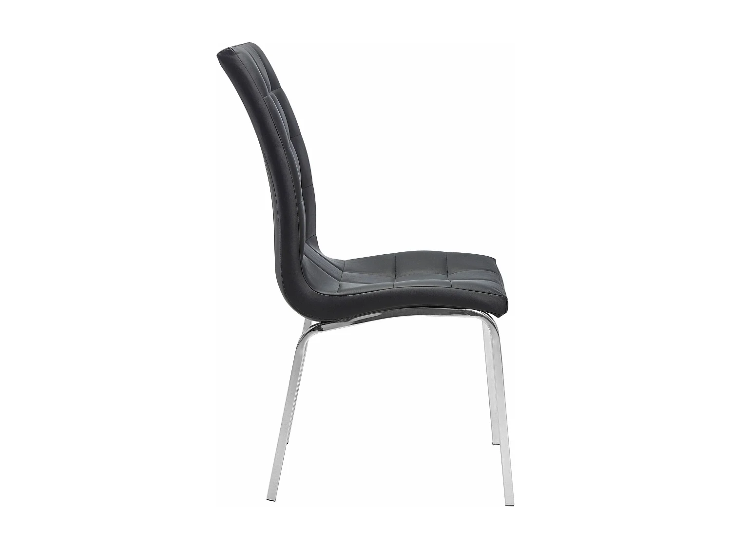 Lila | Lot de 2 chaises de salle à manger rembourrées en PU noir
