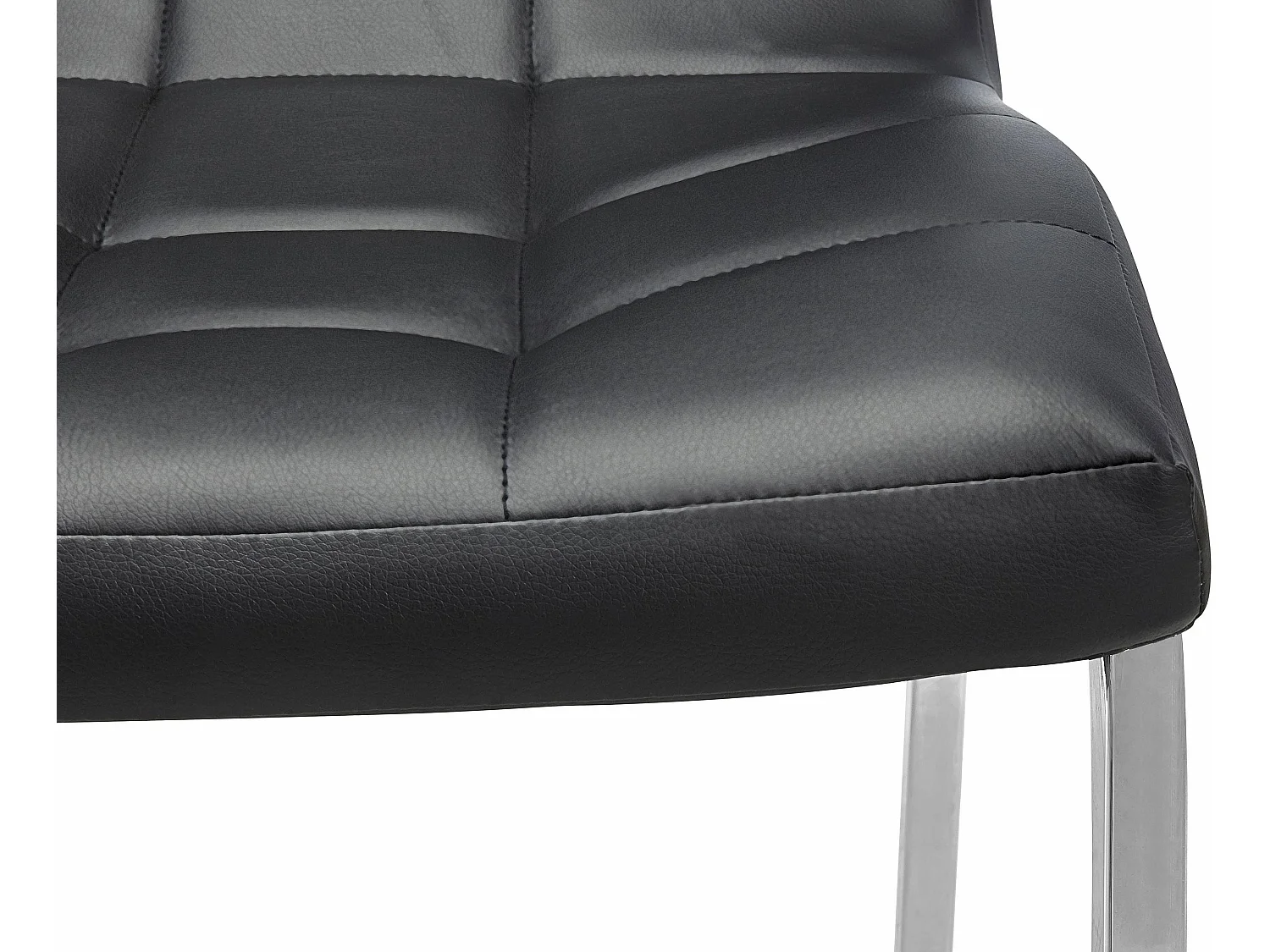 Lila | Lot de 2 chaises de salle à manger rembourrées en PU noir