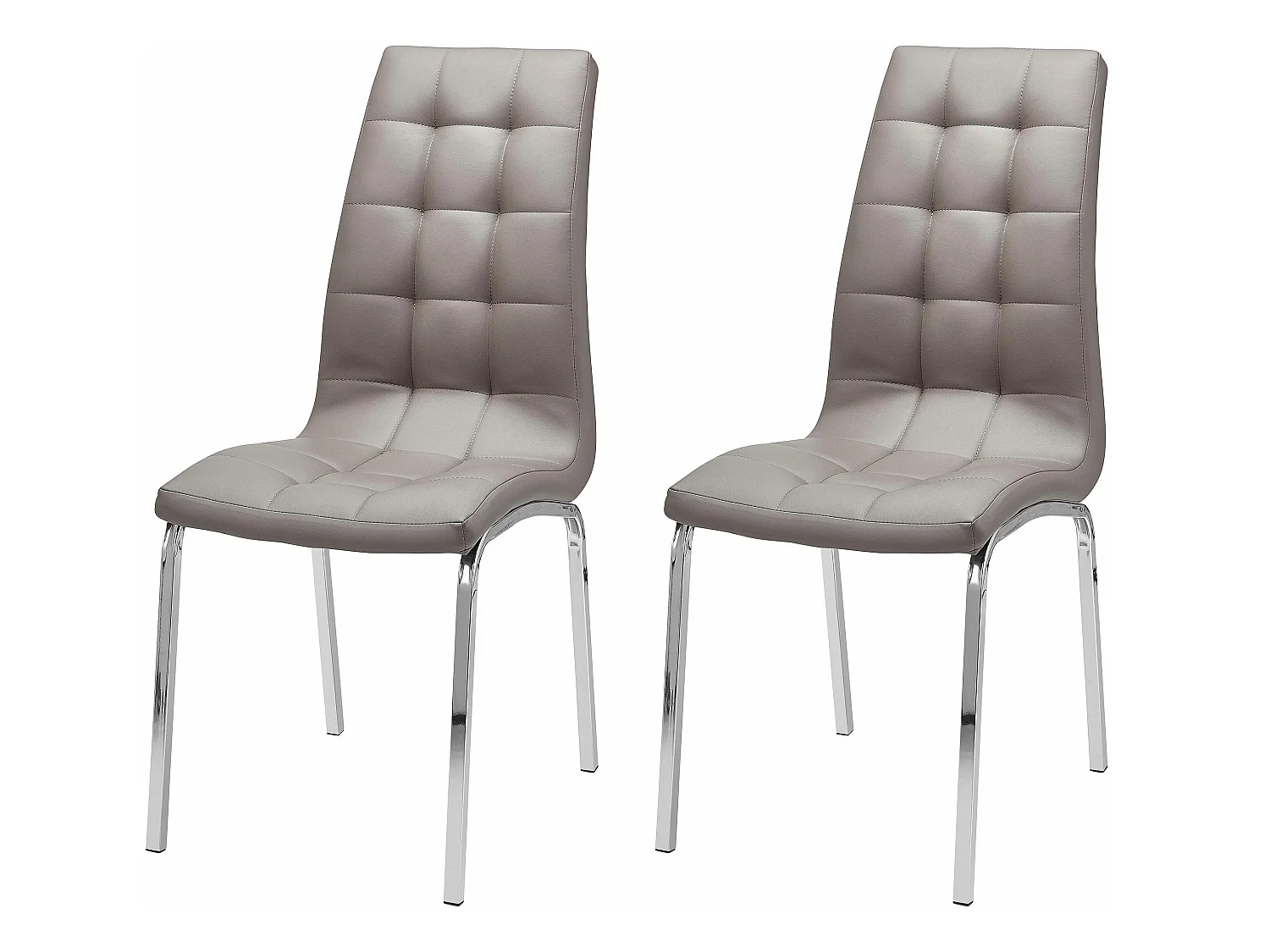 Juego de 2 sillas de comedor tapizadas en PU marrón