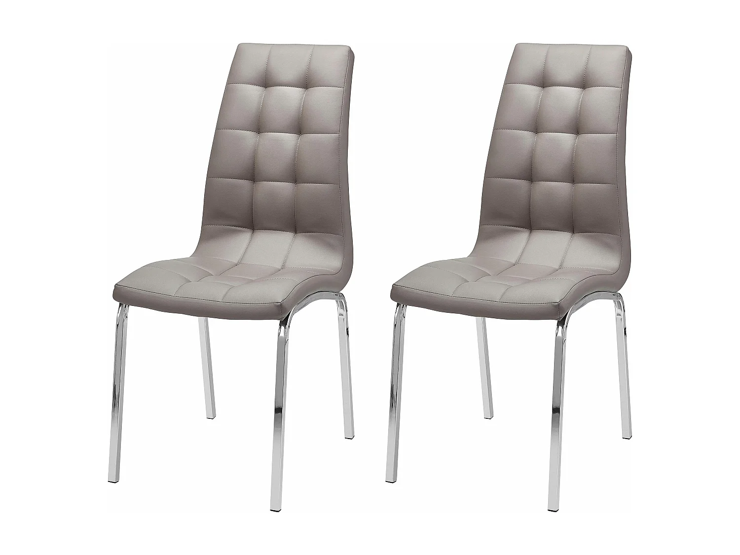 Lila | Lot de 2 chaises de salle à manger rembourrées en PU marron