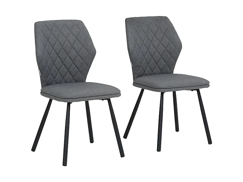 Juego de 2 sillas de comedor tapizadas en tela tejida en gris