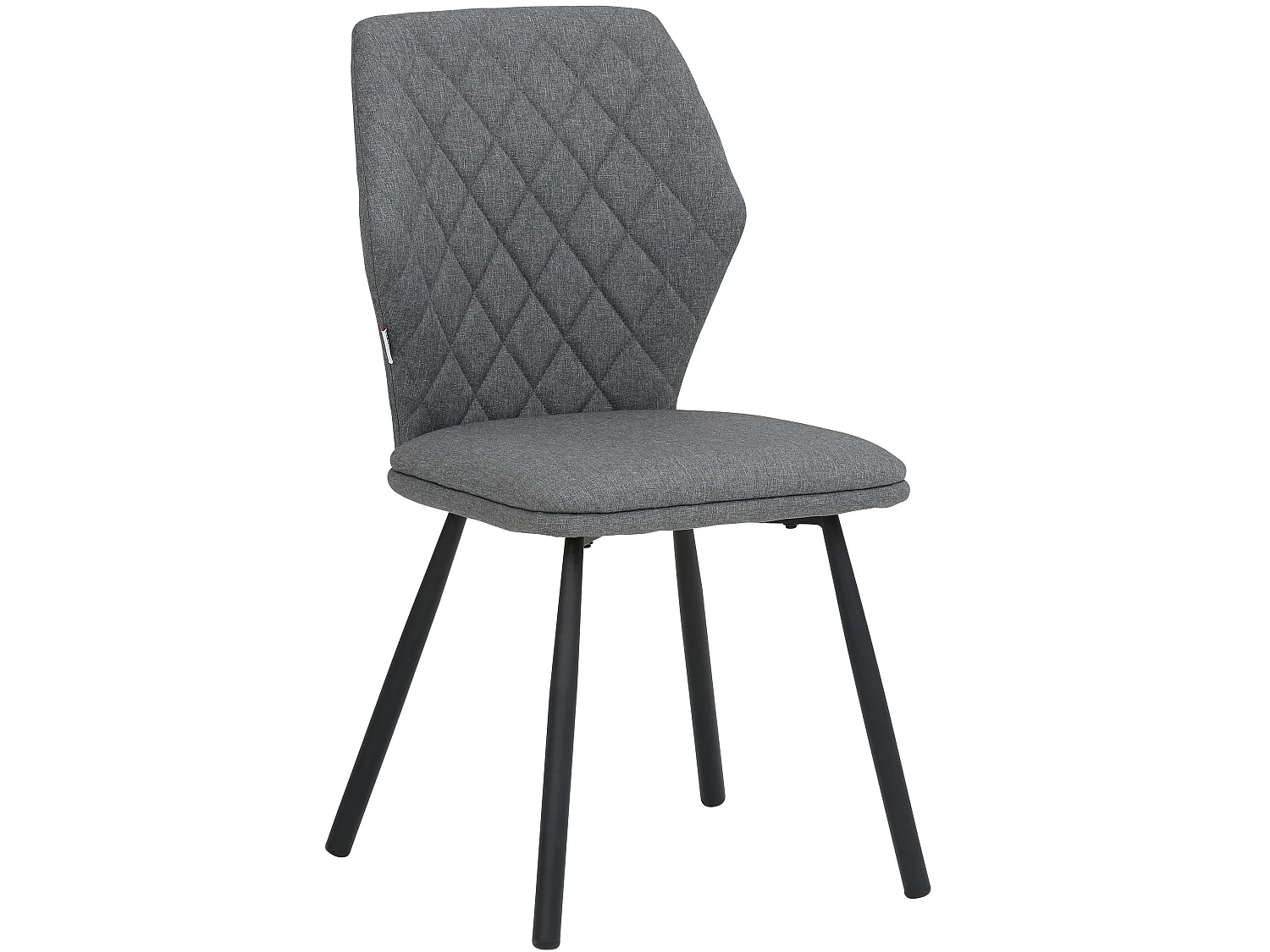 Jessica | Lot de 2 chaises de salle à manger rembourrées en tissu tissé gris