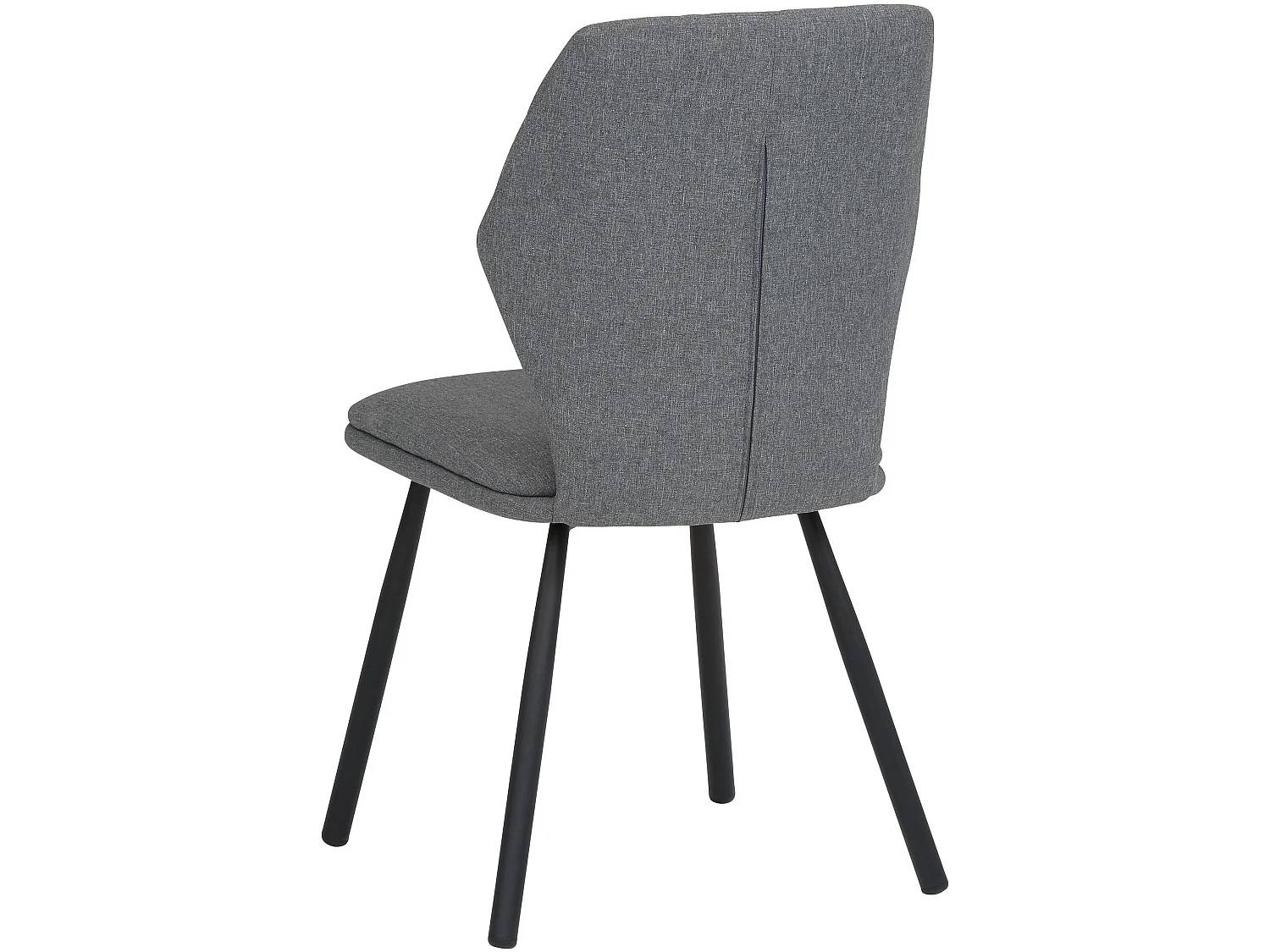 Jessica | Lot de 2 chaises de salle à manger rembourrées en tissu tissé gris