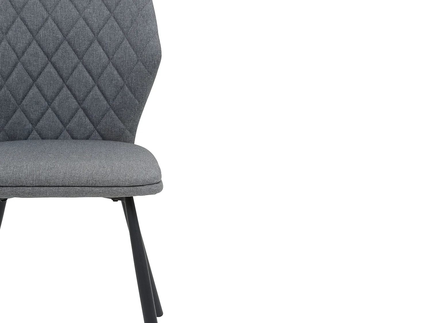 Jessica | Lot de 2 chaises de salle à manger rembourrées en tissu tissé gris