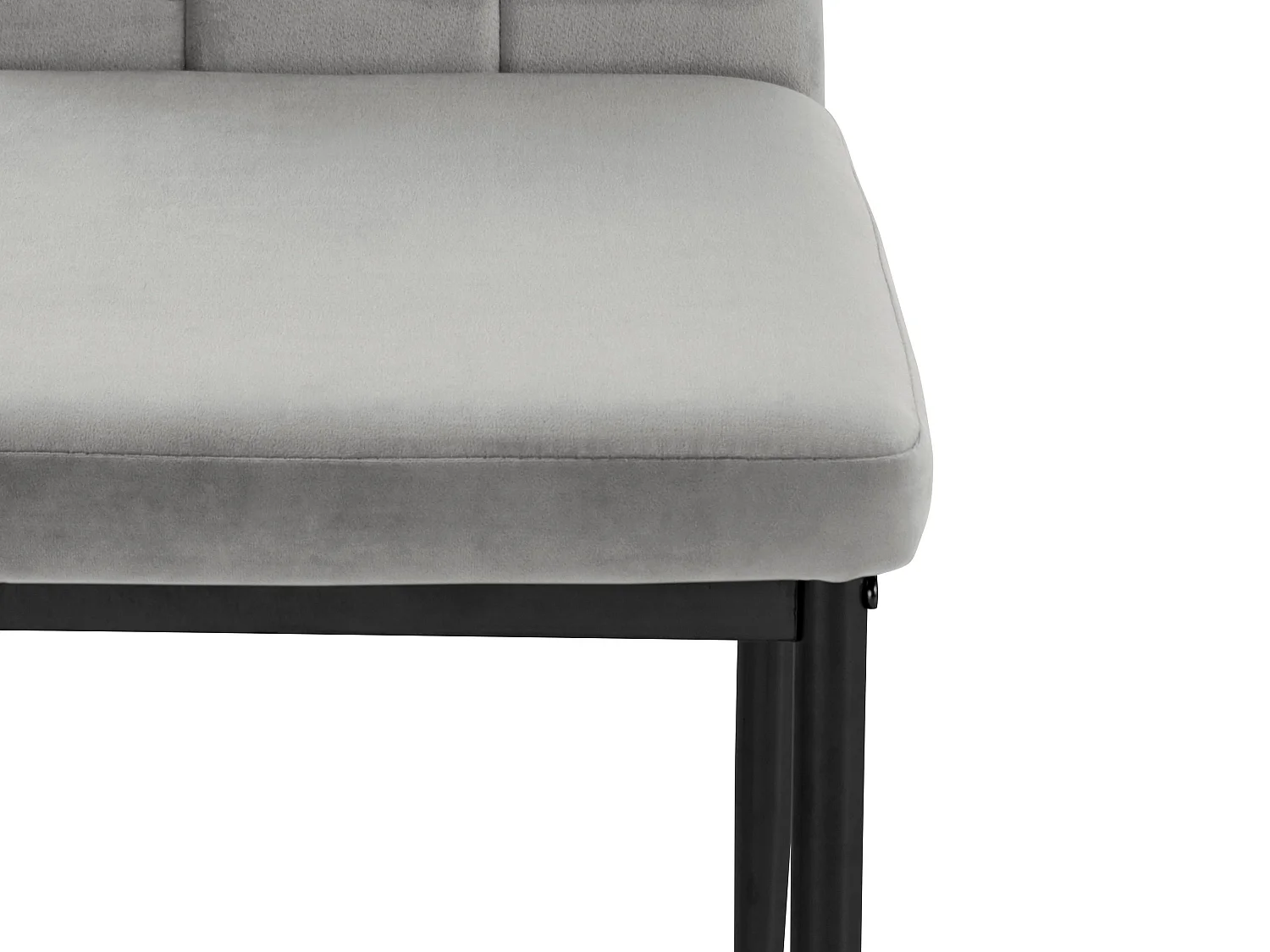 Set di 2 sedie da pranzo imbottite in velluto grigio chiaro