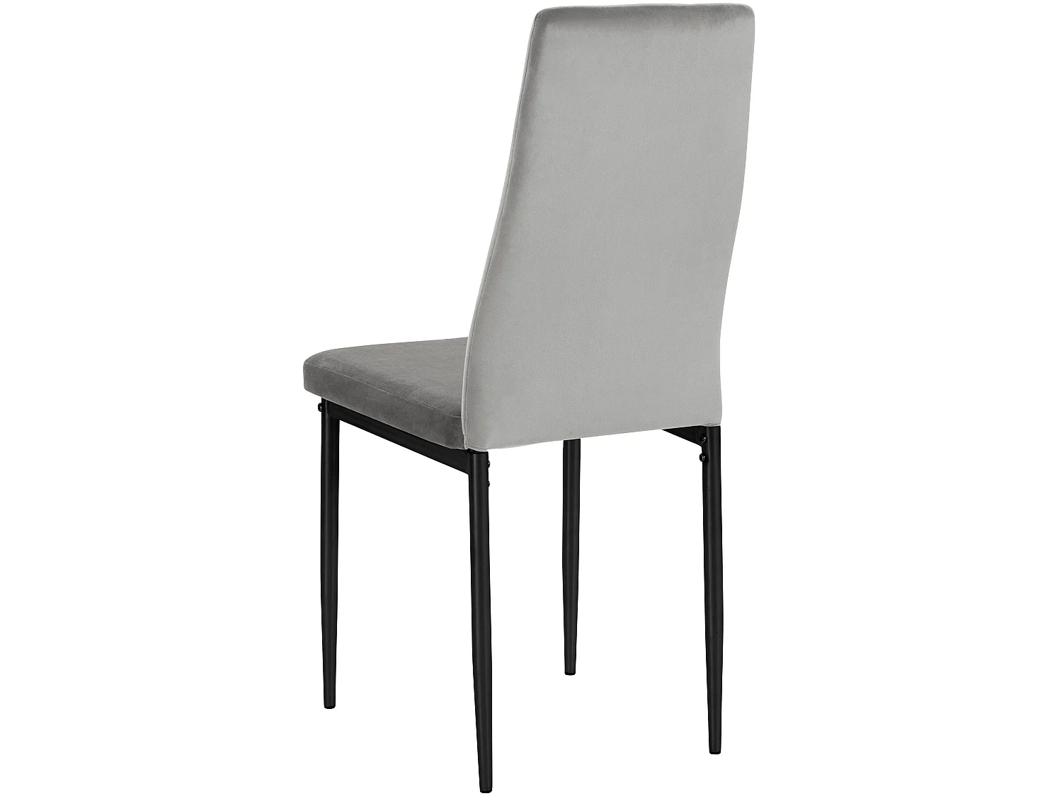 Set di 2 sedie da pranzo imbottite in velluto grigio chiaro