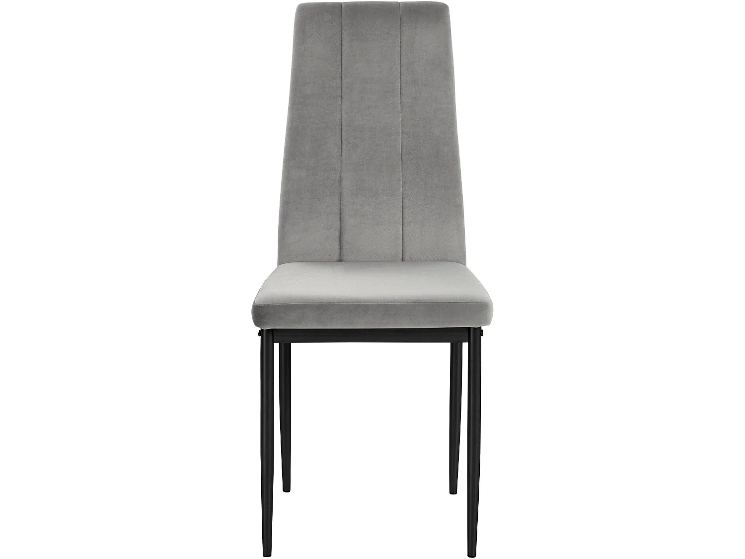 Set di 2 sedie da pranzo imbottite in velluto grigio chiaro