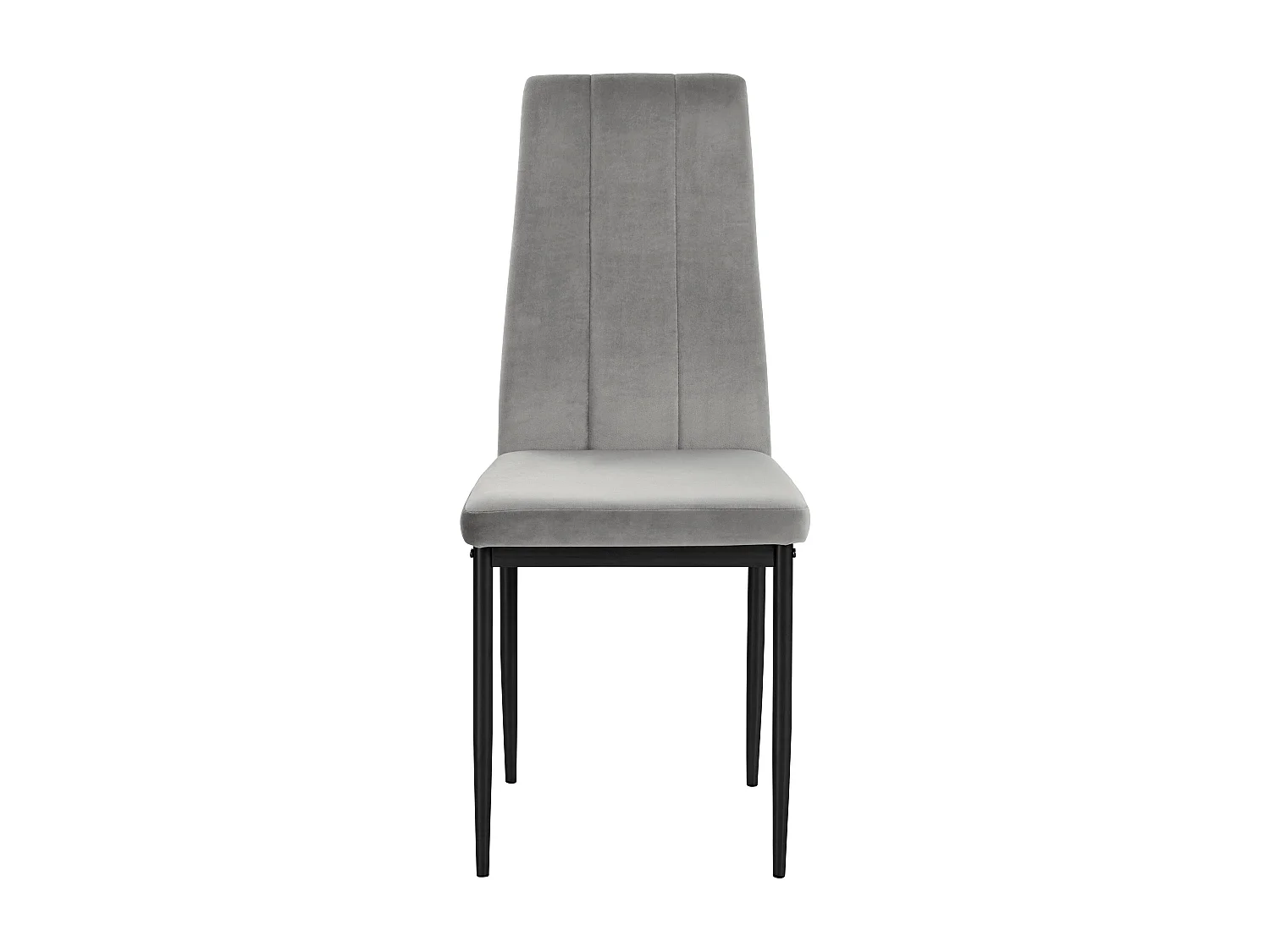 Kelly | Lot de 2 chaises de salle à manger rembourrées en velours gris clair
