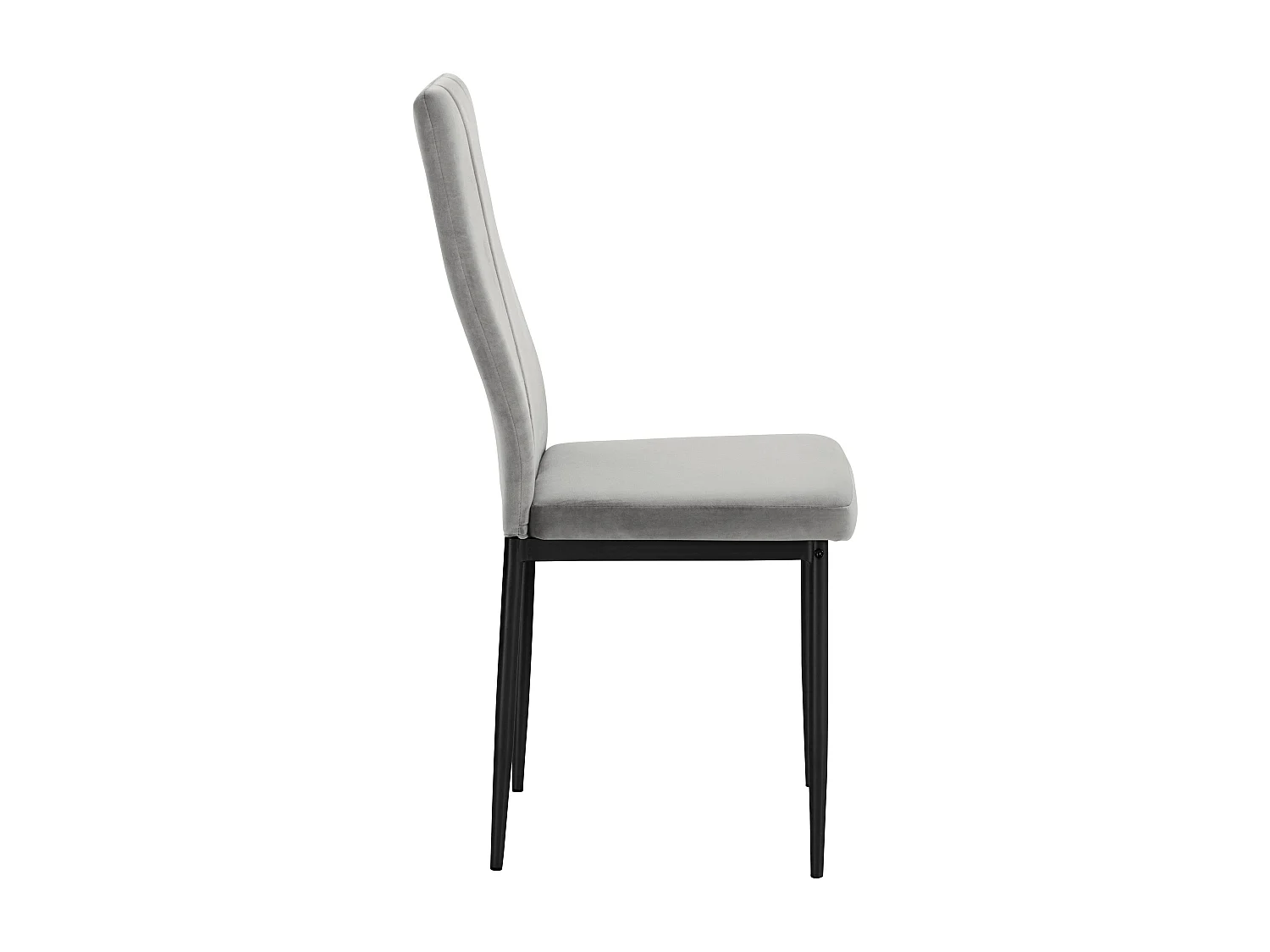 Kelly | Lot de 2 chaises de salle à manger rembourrées en velours gris clair