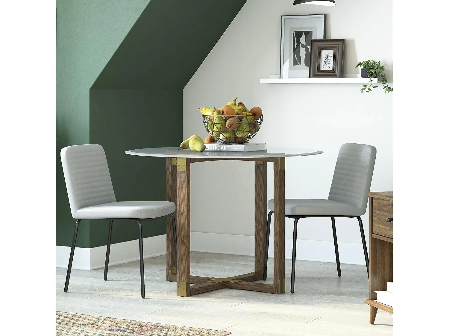 Corey | Lot de 2 chaises de salle à manger en tissu gris