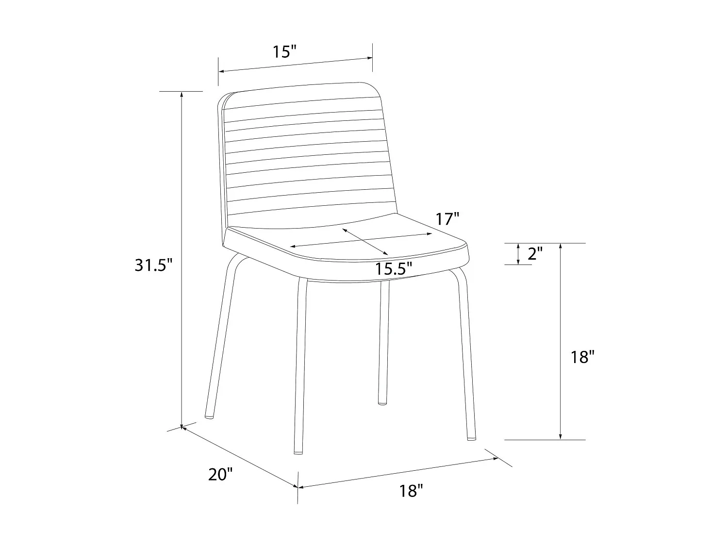 Corey | Lot de 2 chaises de salle à manger en tissu gris