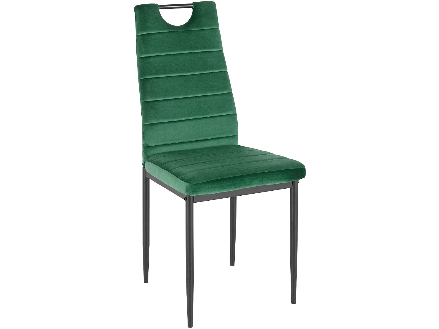 Set di 4 sedie da pranzo in velluto verde scuro