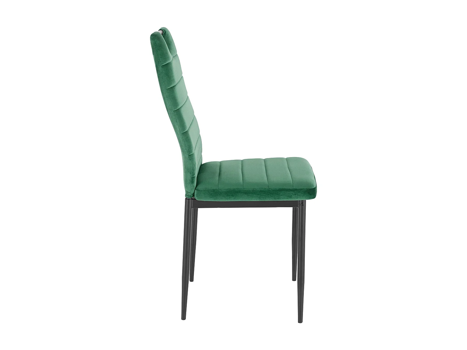 Set di 4 sedie da pranzo in velluto verde scuro