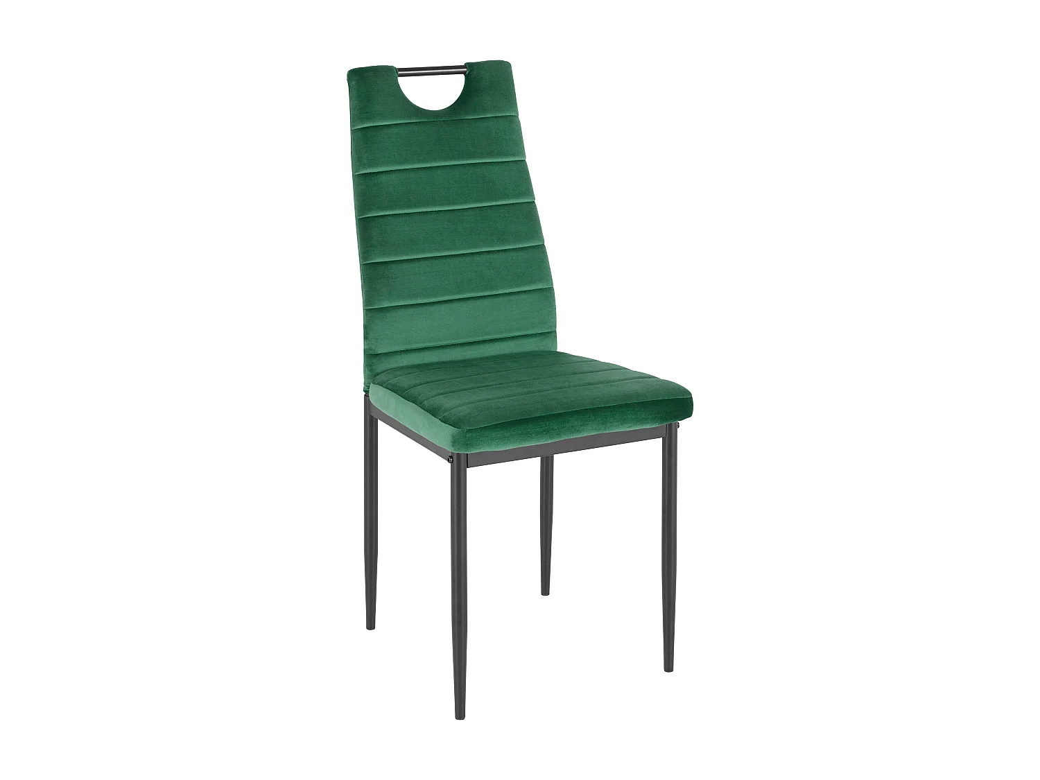 Set di 4 sedie da pranzo in velluto verde scuro