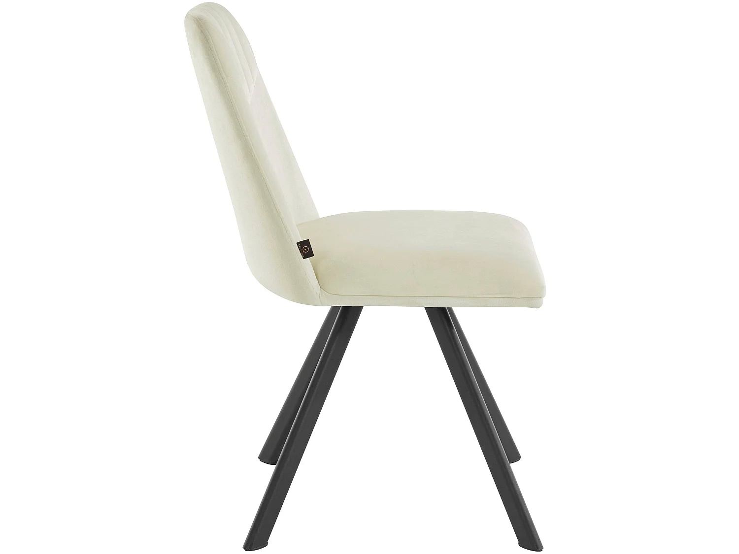 Set di 2 sedie da pranzo imbottite in velluto bianco crema