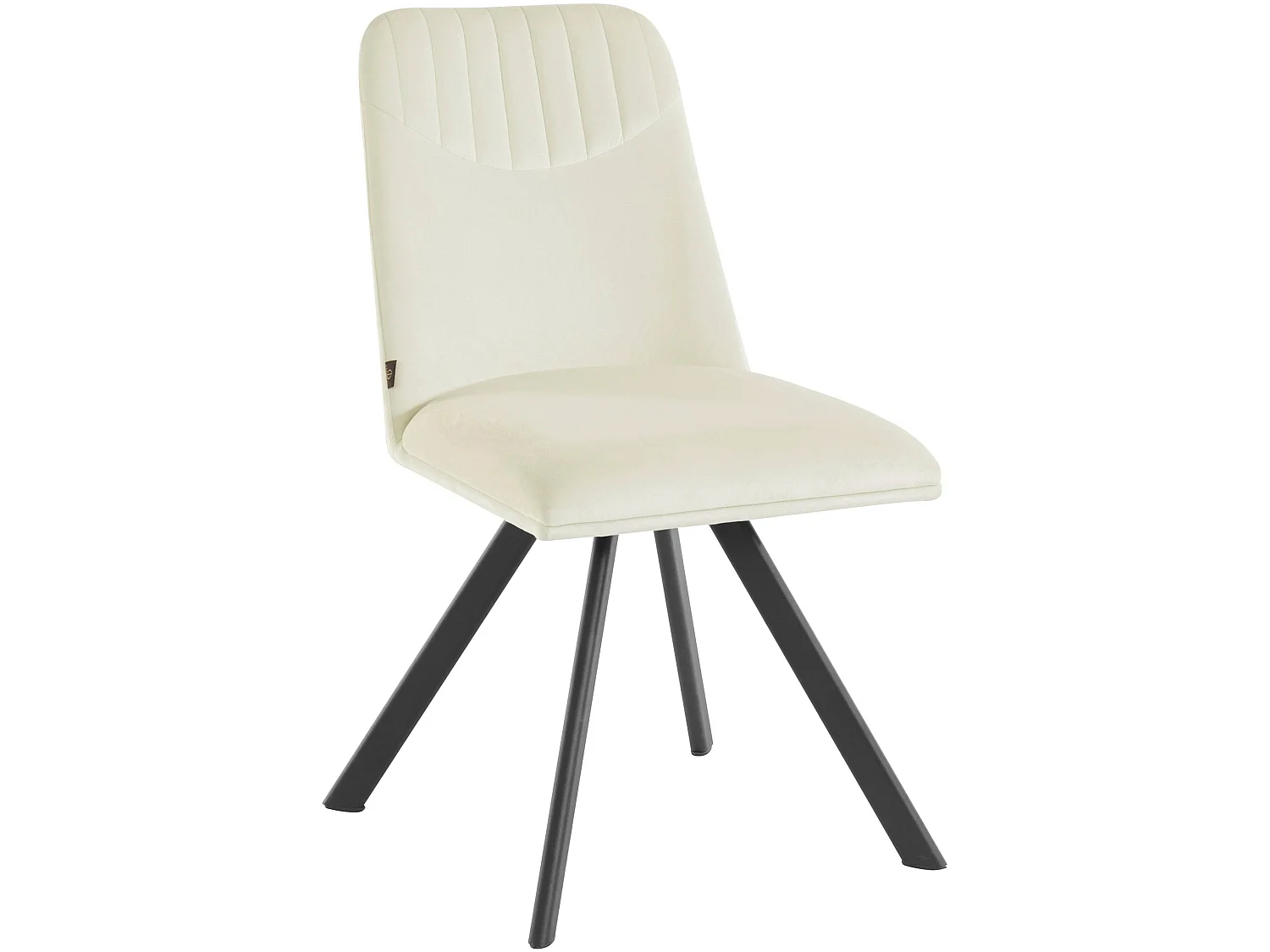 Set di 2 sedie da pranzo imbottite in velluto bianco crema