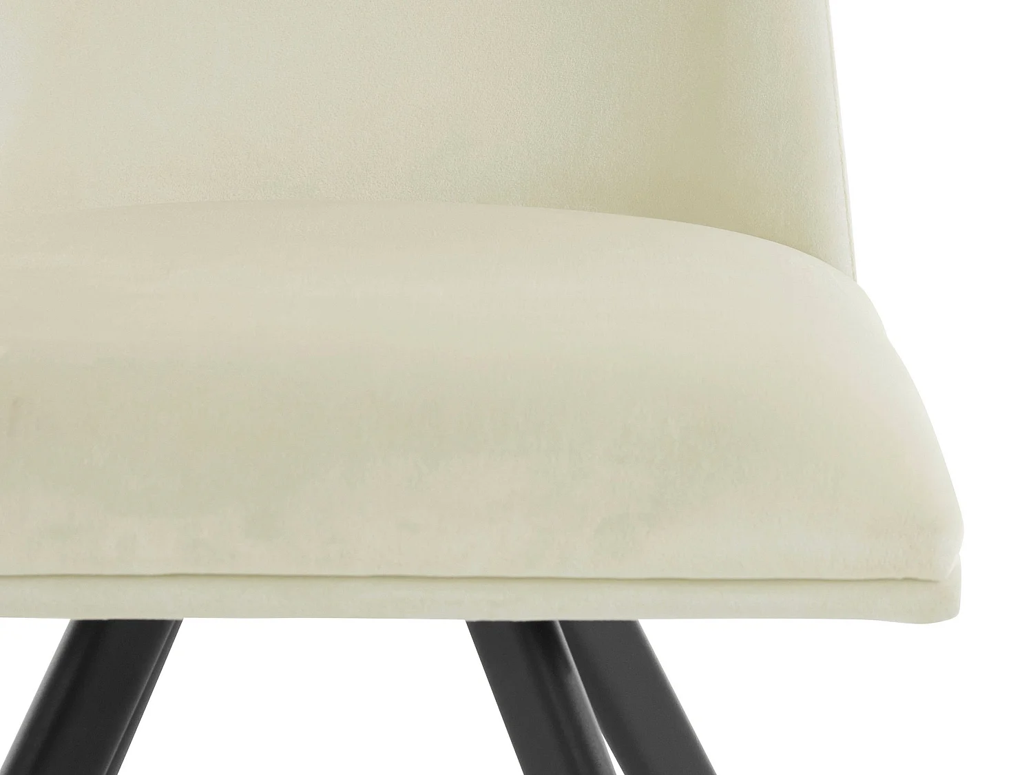 Set di 2 sedie da pranzo imbottite in velluto bianco crema