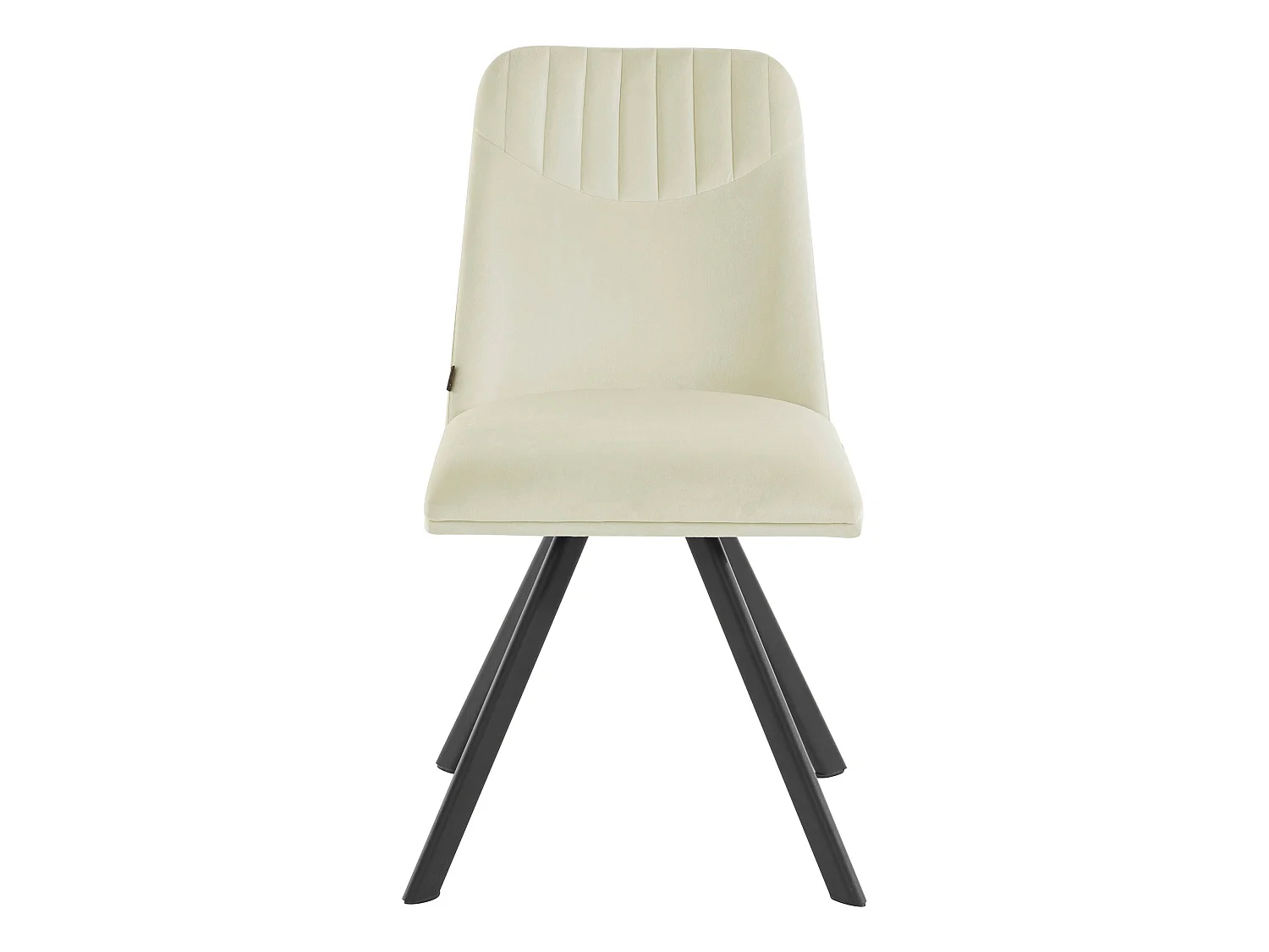 Bella | Lot de 2 chaises de salle à manger rembourrées en velours blanc crème