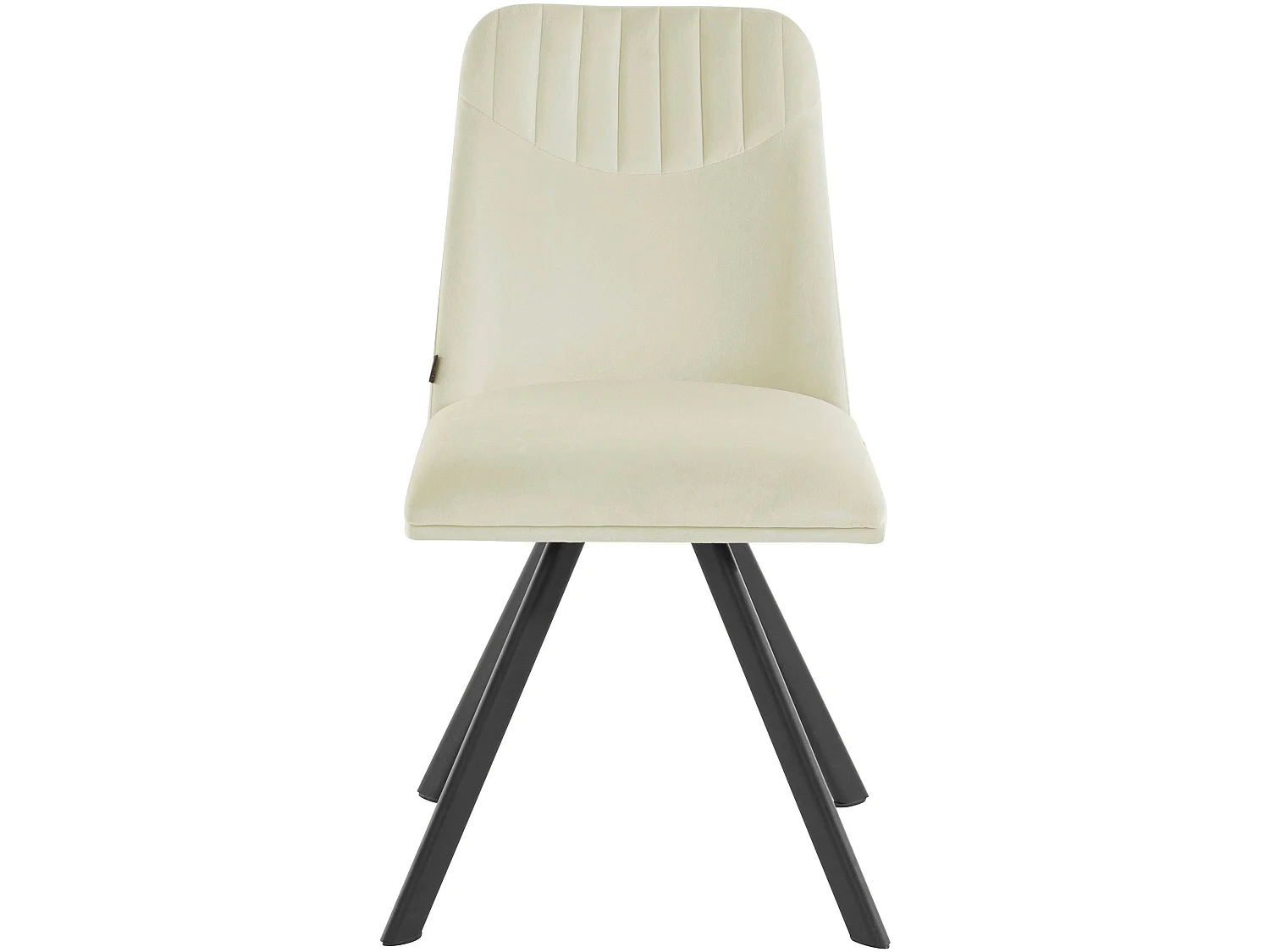 Bella | Lot de 2 chaises de salle à manger rembourrées en velours blanc crème