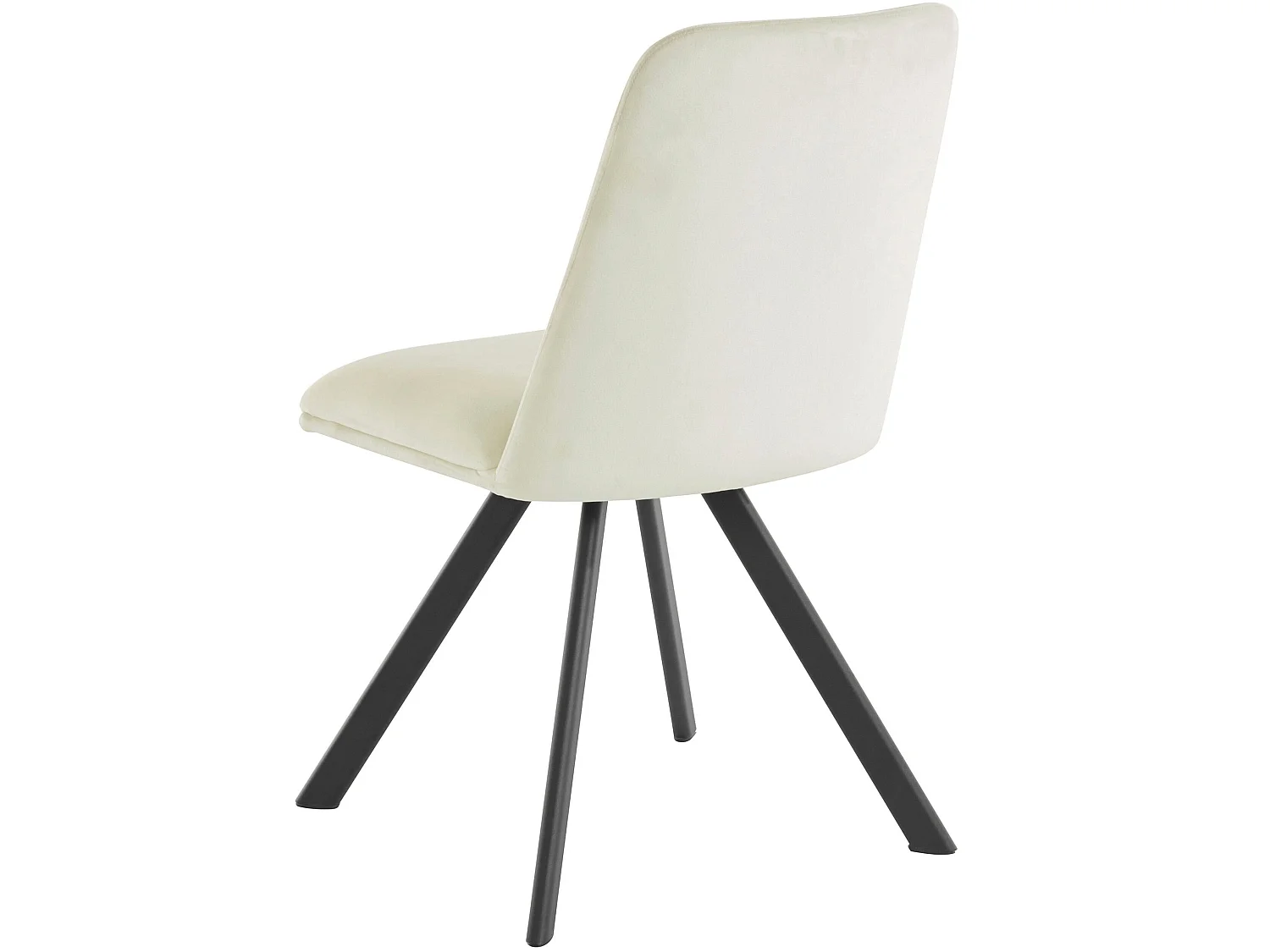 Bella | Lot de 2 chaises de salle à manger rembourrées en velours blanc crème