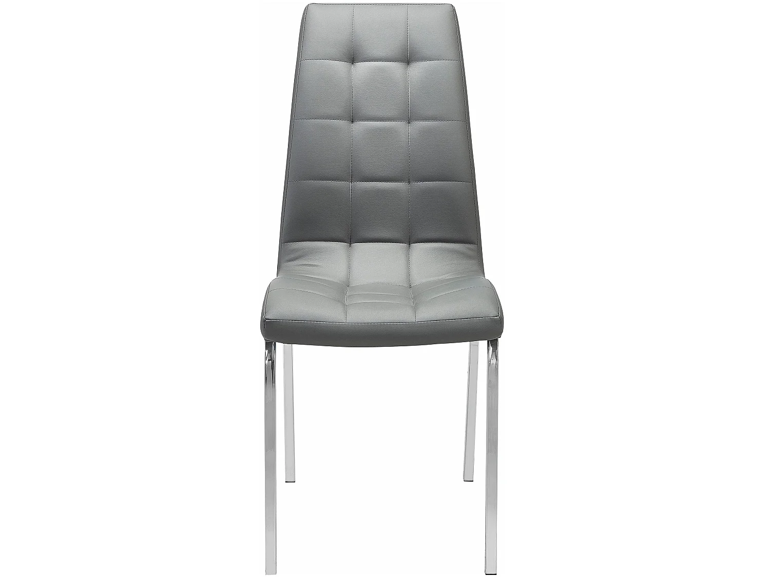 Set di 2 sedie da pranzo imbottite in PU grigio