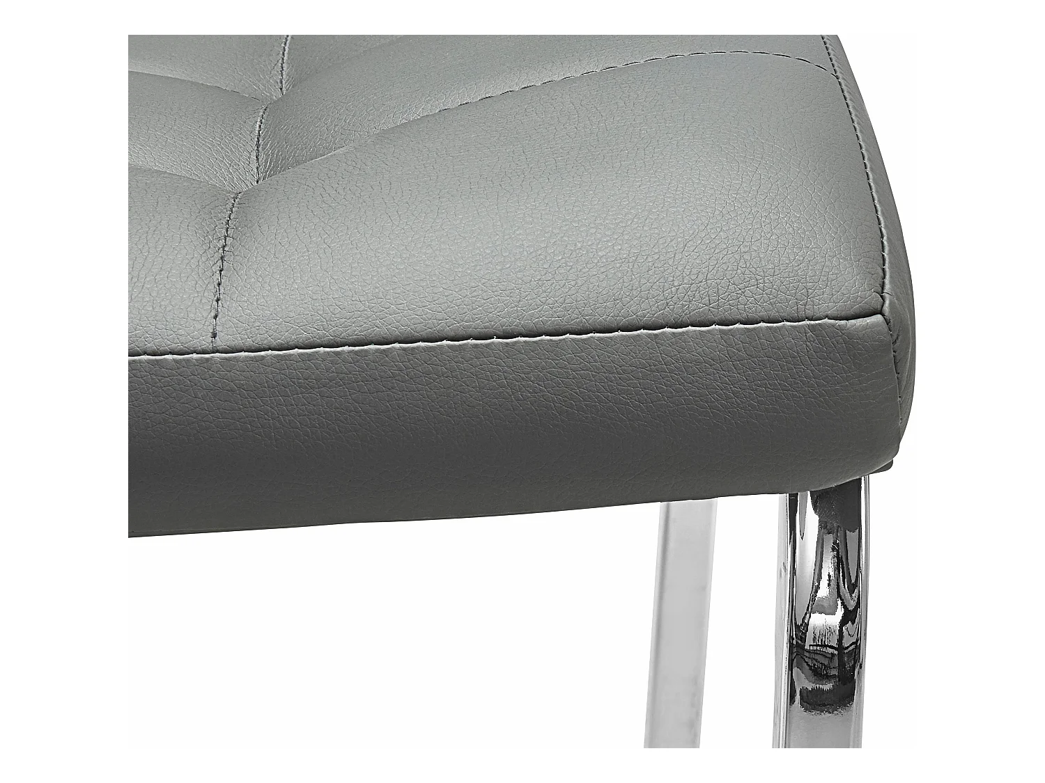 Juego de 2 sillas de comedor tapizadas en PU gris