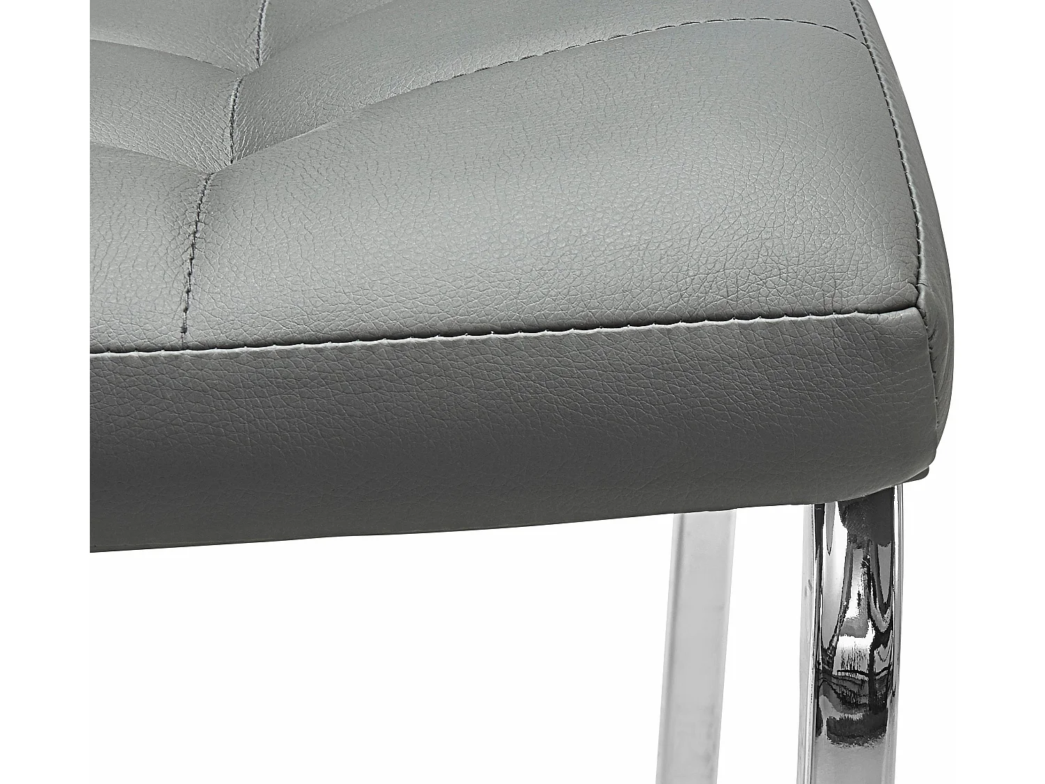 Juego de 2 sillas de comedor tapizadas en PU gris