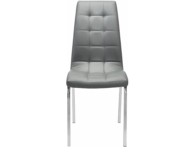 Lila | Lot de 2 chaises de salle à manger rembourrées en PU gris