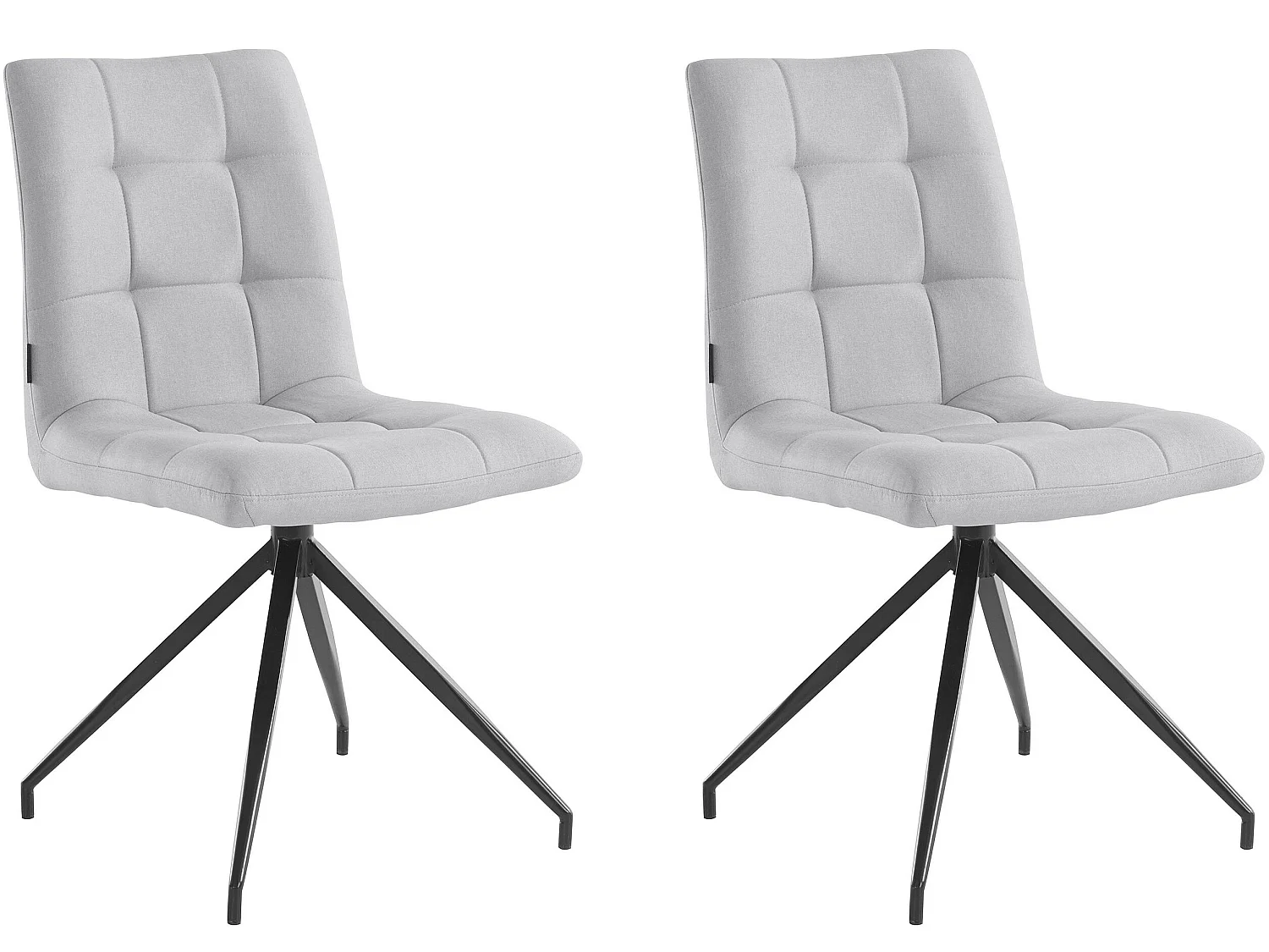 Gina | Lot de 2 chaises de salle à manger rembourrées en tissu avec pieds