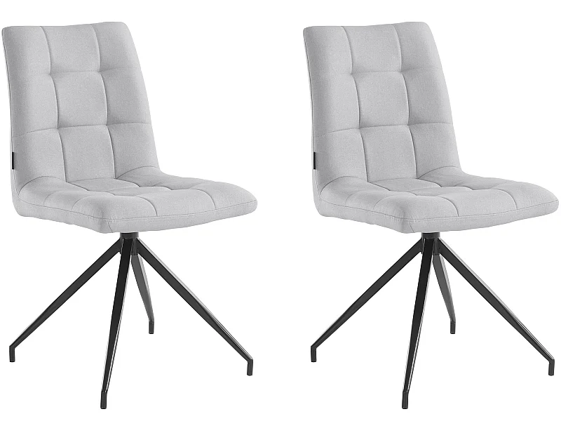 Gina | Lot de 2 chaises de salle à manger rembourrées en tissu avec pieds