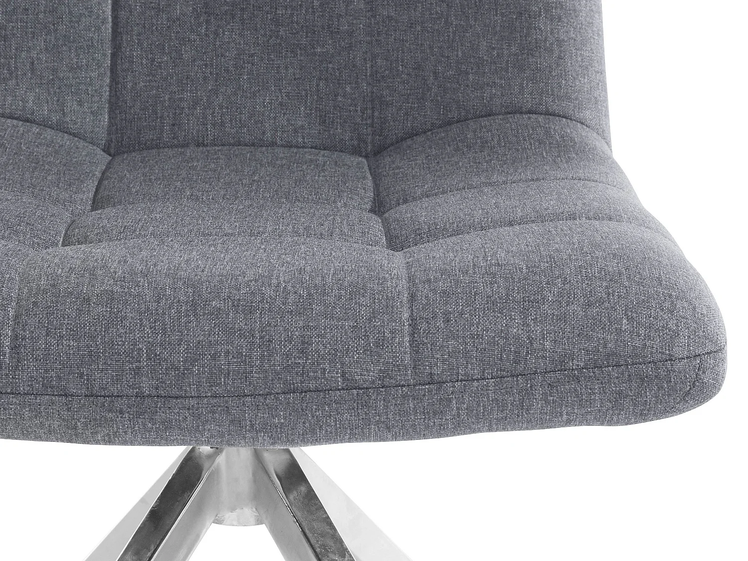 Juego de 2 sillas de comedor tapizadas en tela con patas de metal