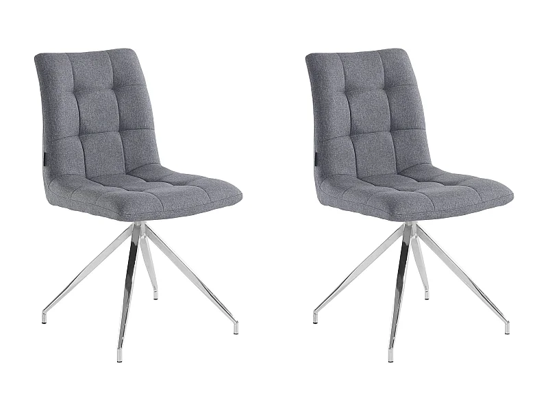 Gina | Lot de 2 chaises de salle à manger rembourrées en tissu avec pieds