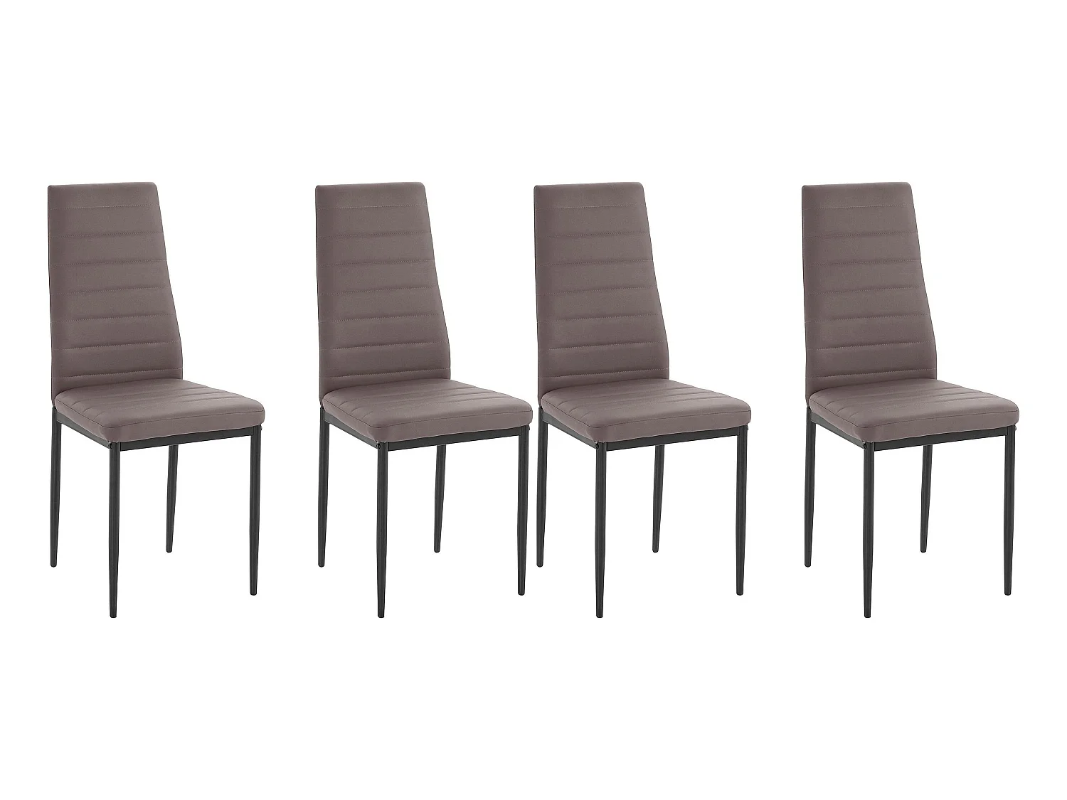 Juego de 4 sillas de comedor tapizadas en PU capuchino