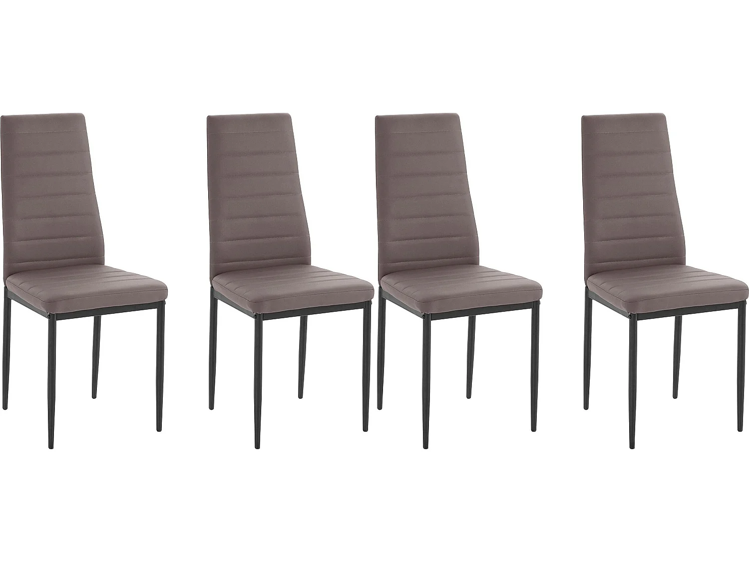 Sandy | Lot de 4 chaises de salle à manger rembourrées en PU cappuccino